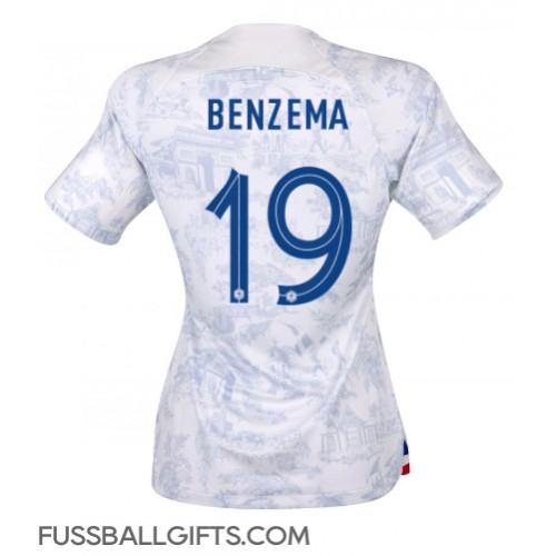Frankreich Karim Benzema #19 Fußballbekleidung Auswärtstrikot Damen WM 2022 Kurzarm